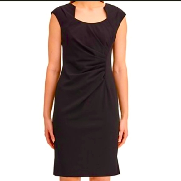 Calvin Klein Little Black Dress Sunburst Sheath Sleeveless Size 12 EUC - Picture 4 of 12